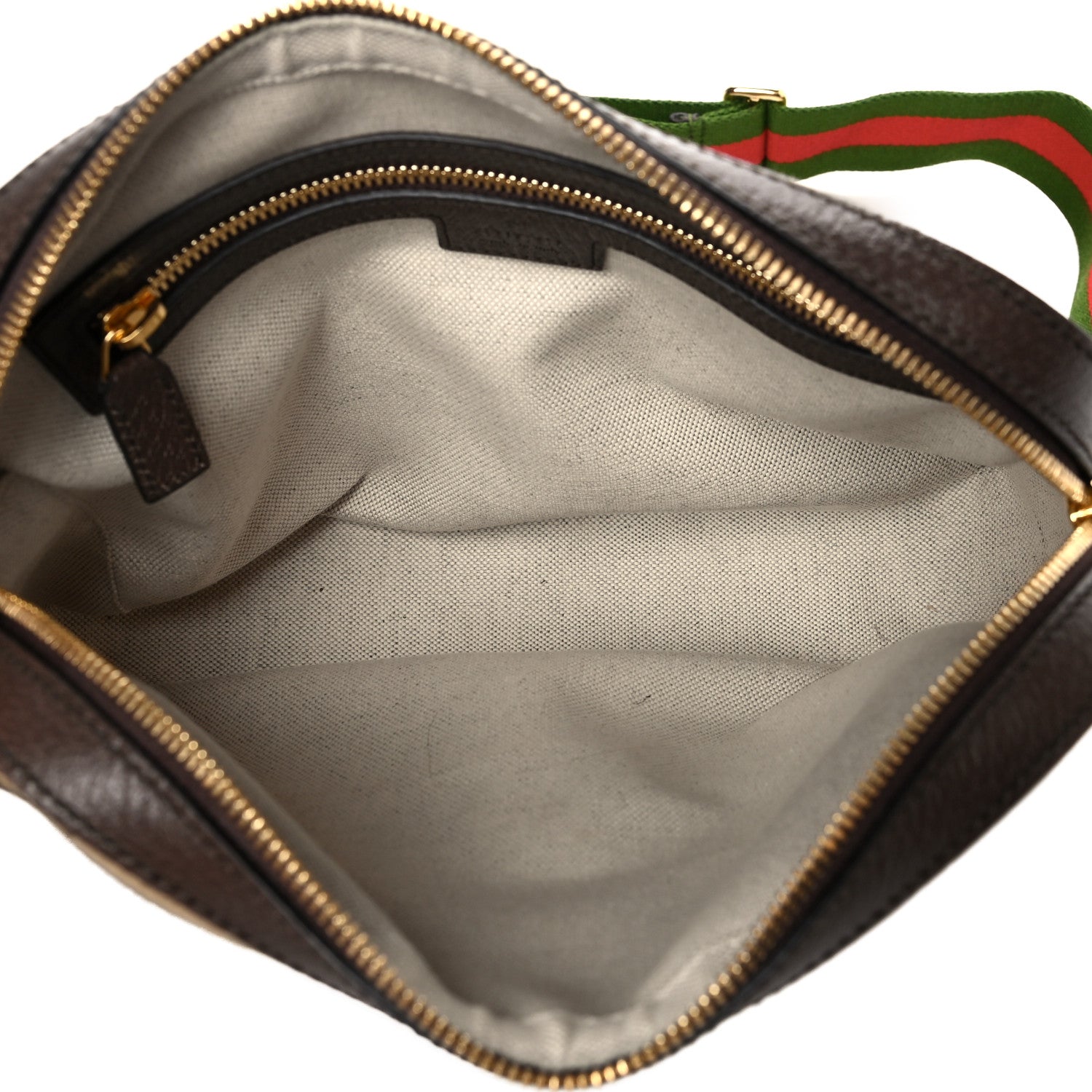 Gucci Monogram Jumbo GG Textured Dollar Calfskin Web Messenger Shoulder Bag Camel Ebony New Acero 5 of 15