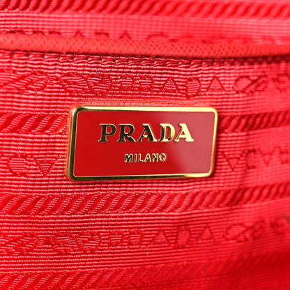 Prada Saffiano Lux Large Double Zip Tote Fuoco 5 of 9