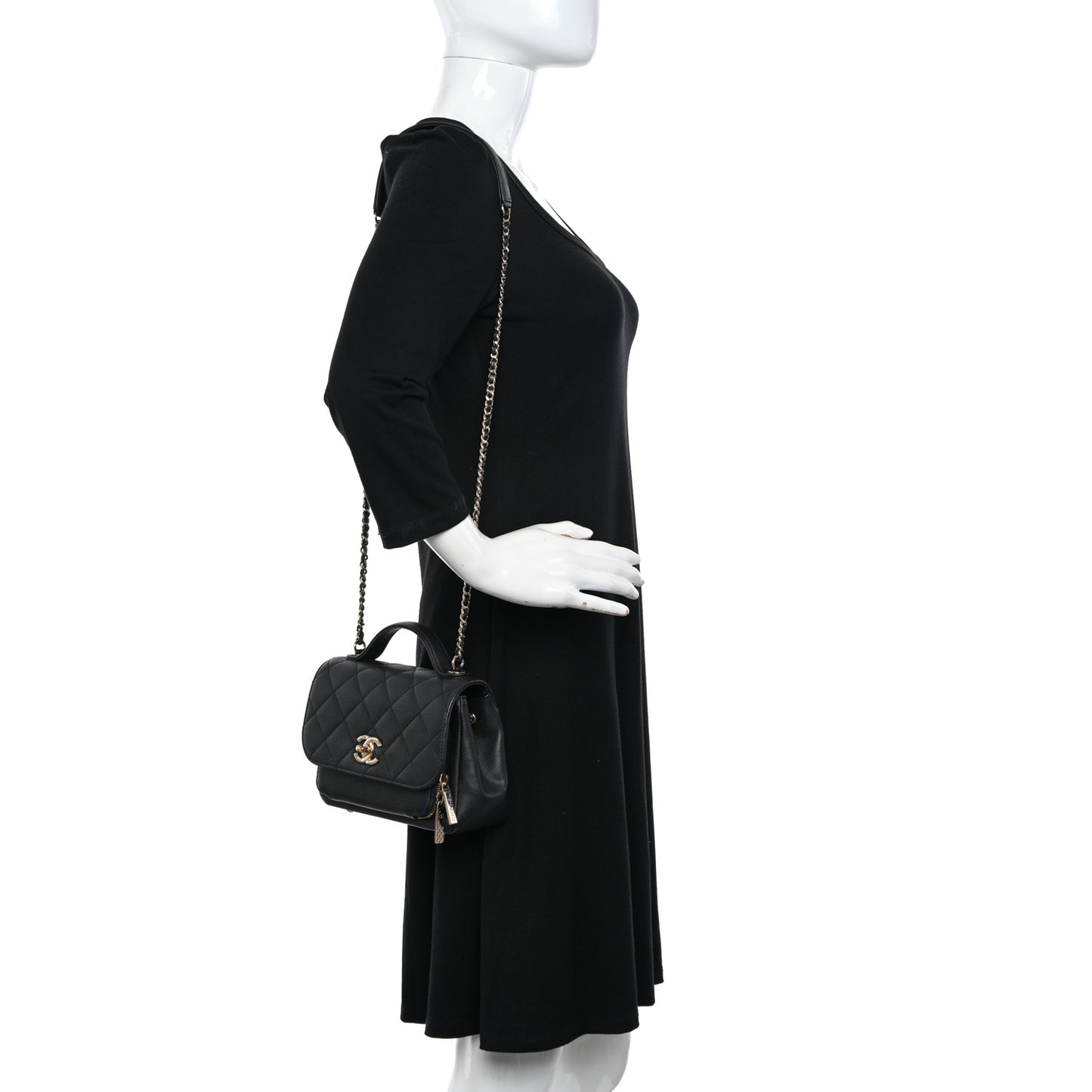 Caviar Quilted Small Business Affinity Flap Black