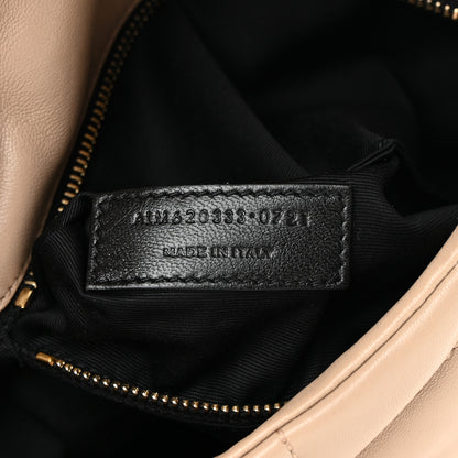 Saint Laurent Lambskin Quilted Toy Loulou Puffer Monogram Chain Satchel Dark Beige 7 of 11