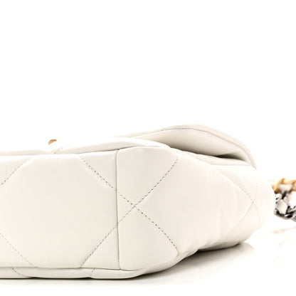 Chanel Goatskin Quilted Medium Chanel 19 Flap White 9 of 9