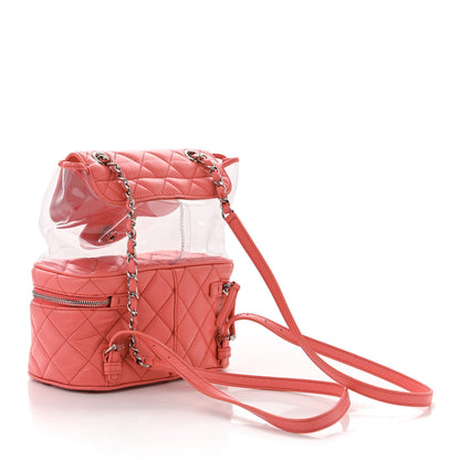 Chanel Crumpled Calfskin PVC Quilted Backpack Pink 3 of 13