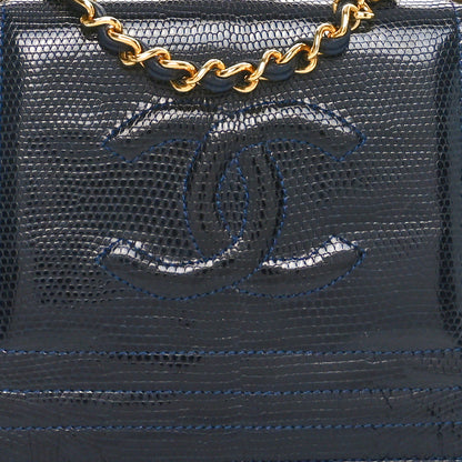 Chanel Lizard CC Mini Flap Bag Navy 9 of 12