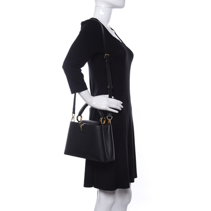 Louis Vuitton Taurillon Capucines BB Black 2 of 11