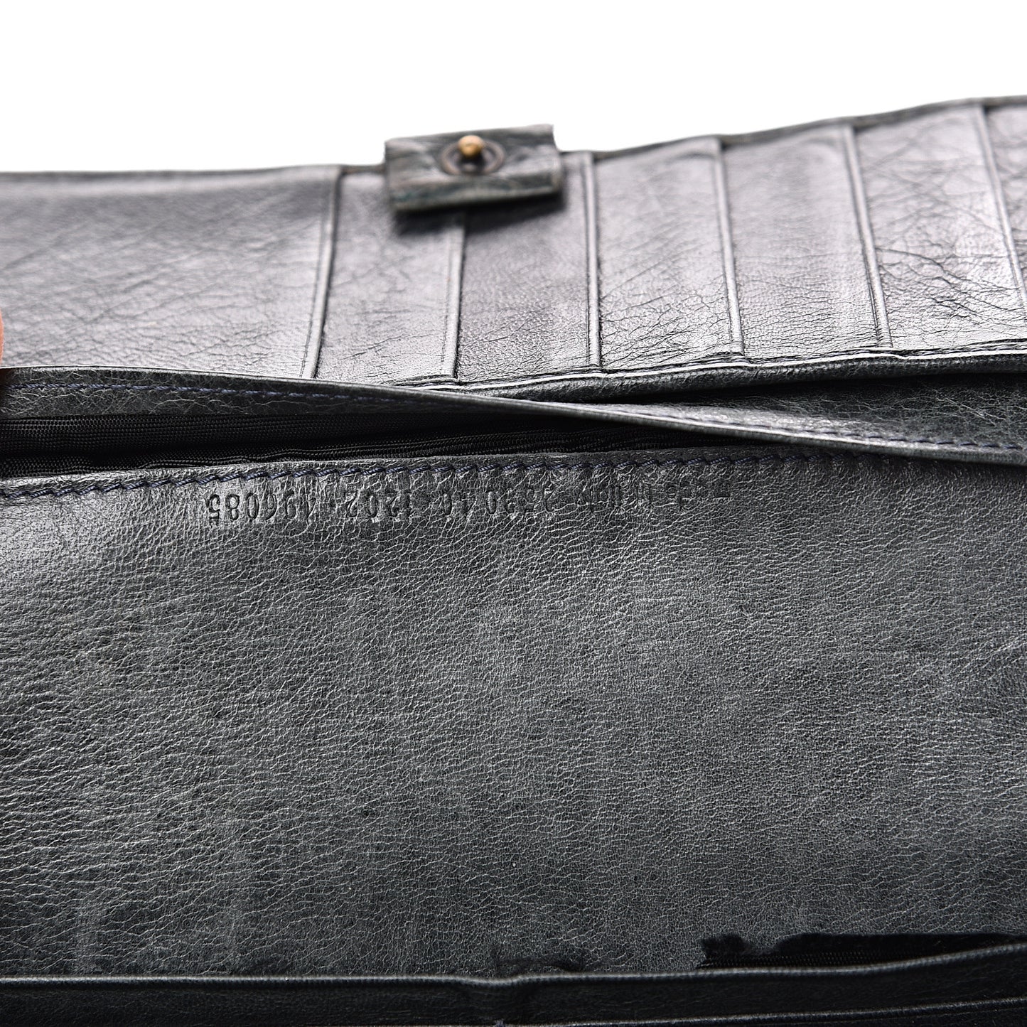 Agneau Classic Hardware Continental Wallet on Strap Anthracite