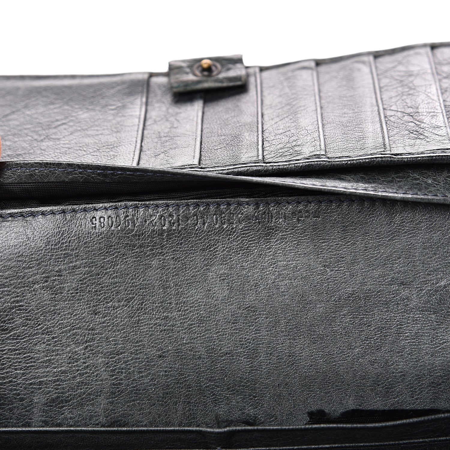 Balenciaga Agneau Classic Hardware Continental Wallet on Strap Anthracite 9 of 15