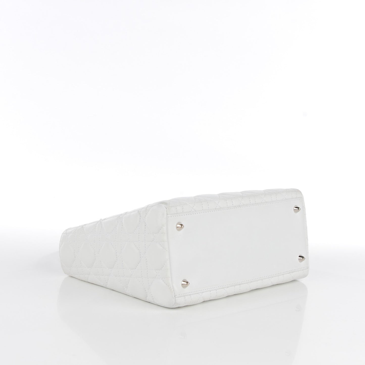 Lambskin Cannage Medium Lady Dior White