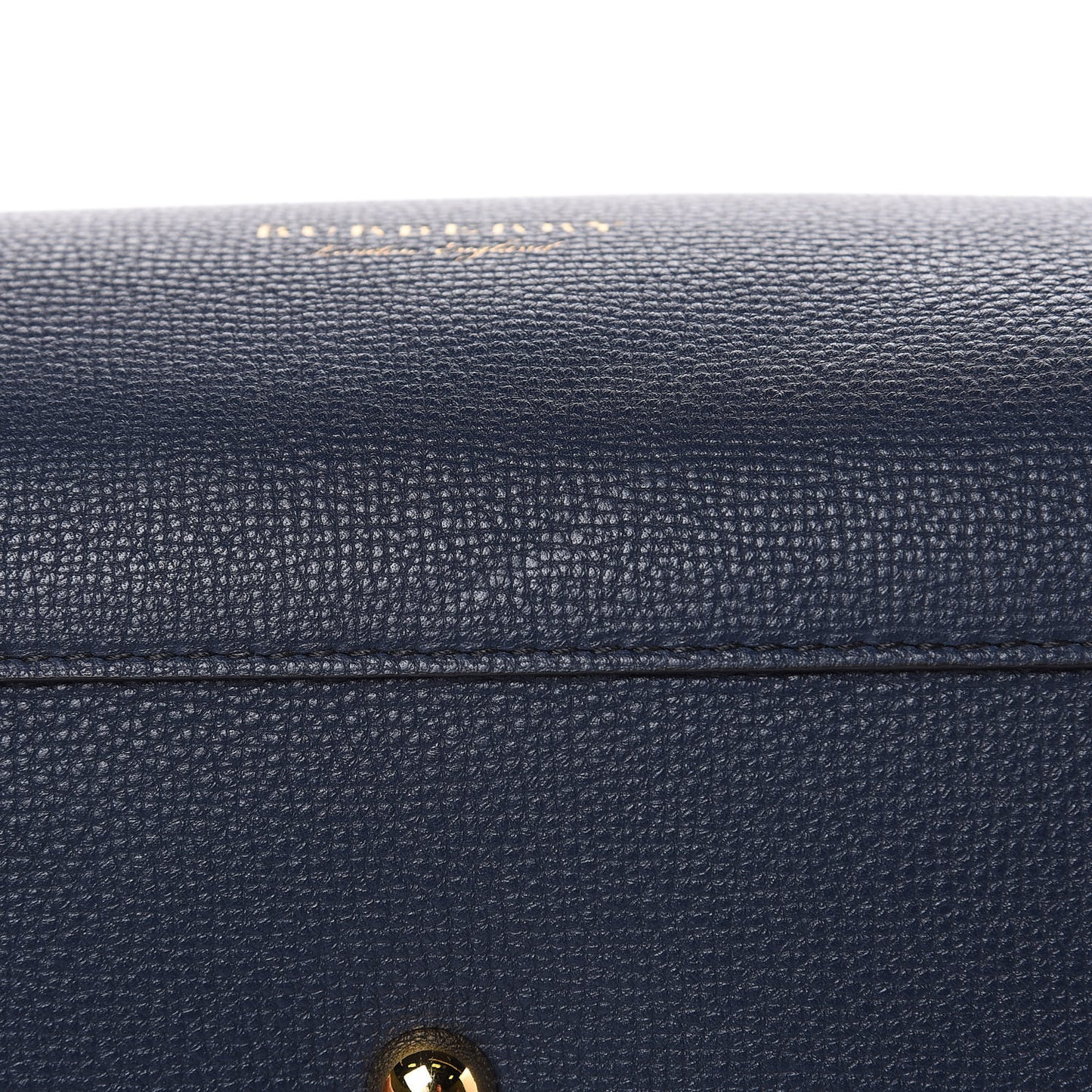 Grainy Calfskin House Check Large Banner Tote Ink Blue
