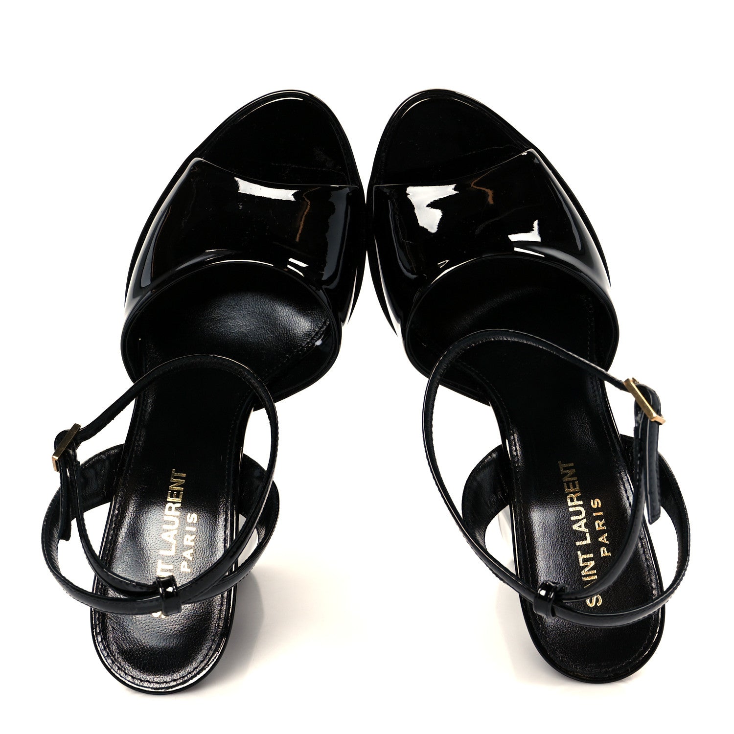 Saint Laurent Vernice Grupy Sexy 95 Tanouk Platform Sandals 37.5 Black 2 of 10