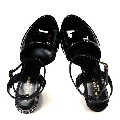 Saint Laurent Vernice Grupy Sexy 95 Tanouk Platform Sandals 37.5 Black 2 of 10