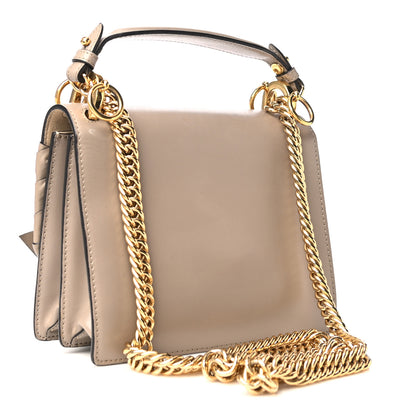 Fendi Vitello Liberty Shiny Nappa Lace Up Bow Small Kan I Shoulder Bag Tortora 2 of 10