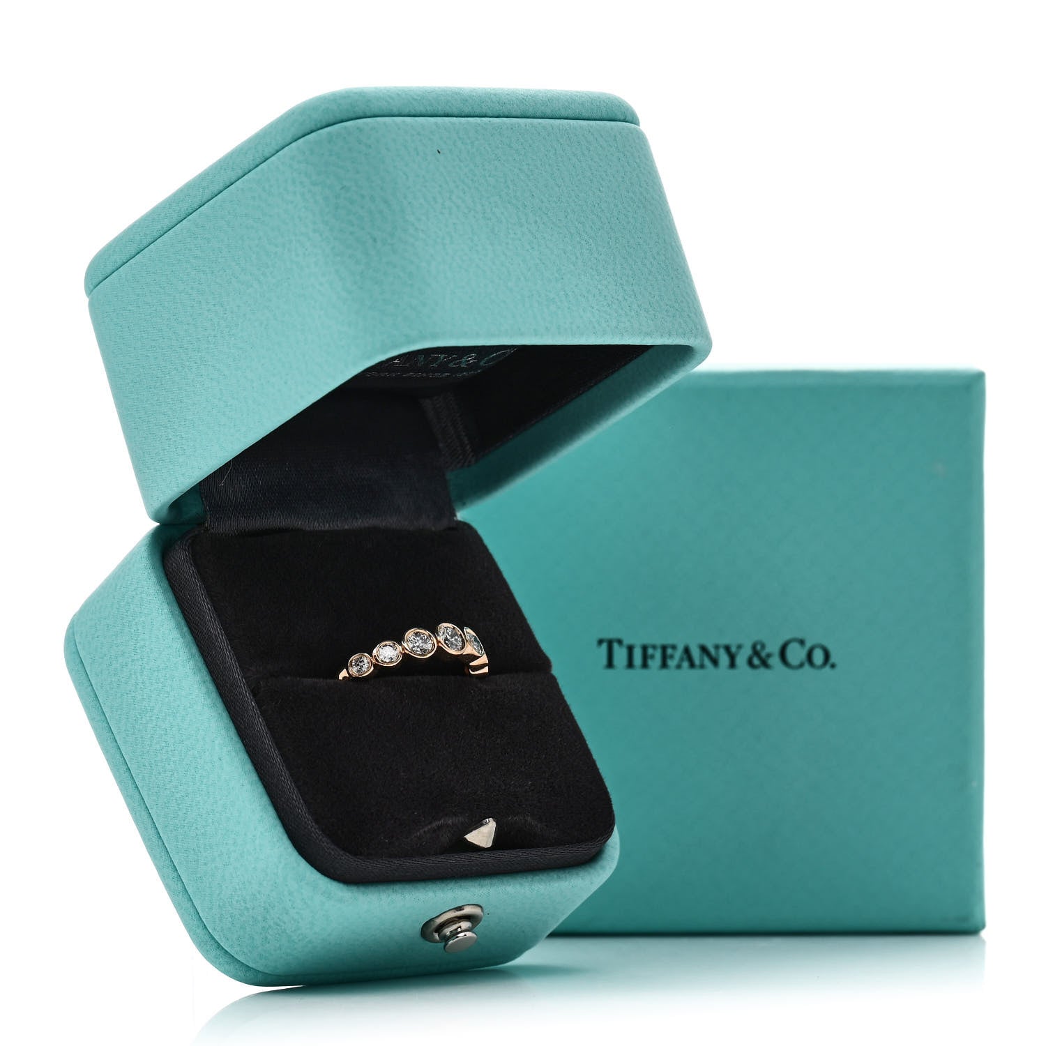 Tiffany 18K Rose Gold Diamond Jazz Graduated Band Ring 53 6.25 5 of 5
