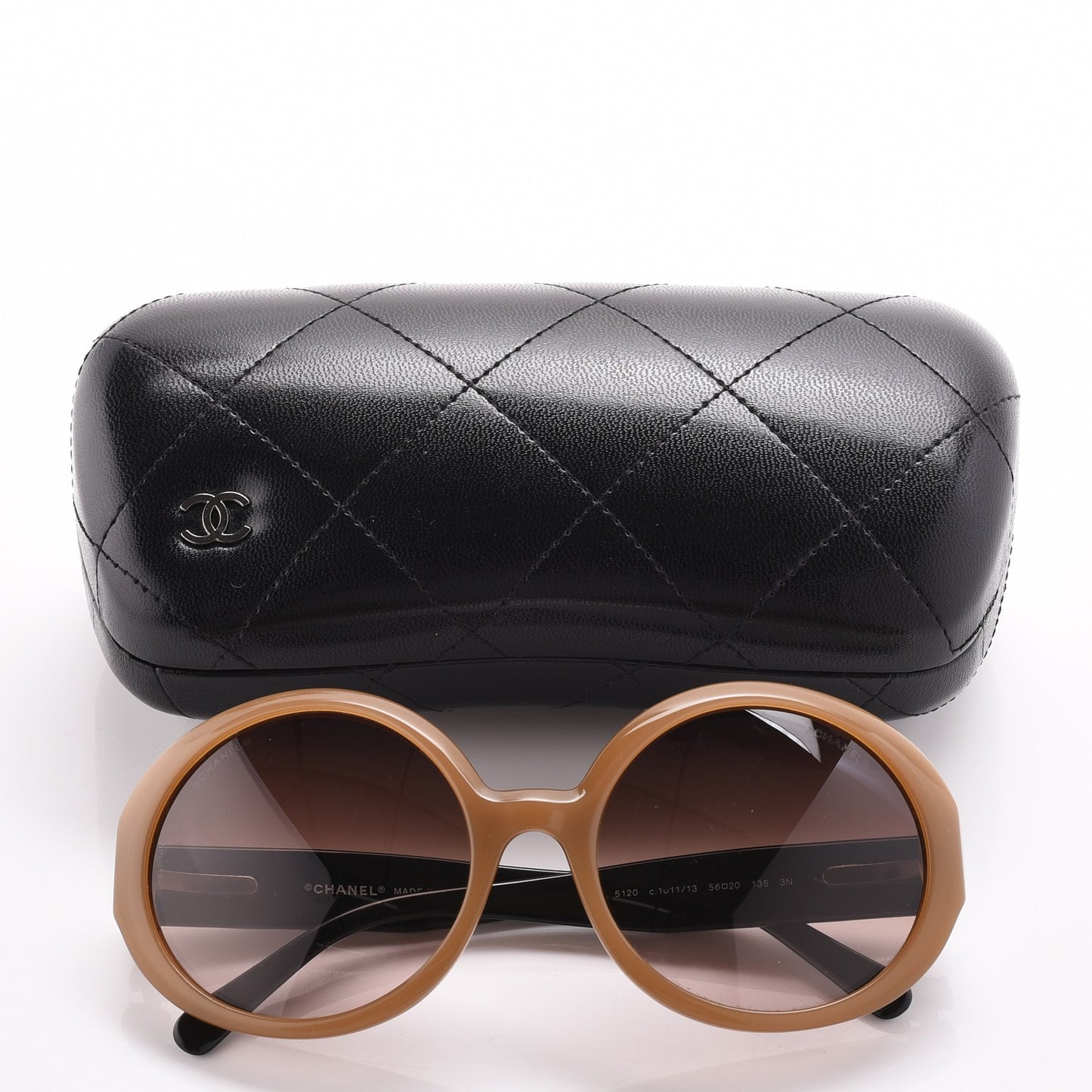 Quilted CC Mod Sunglasses 5120 Brown