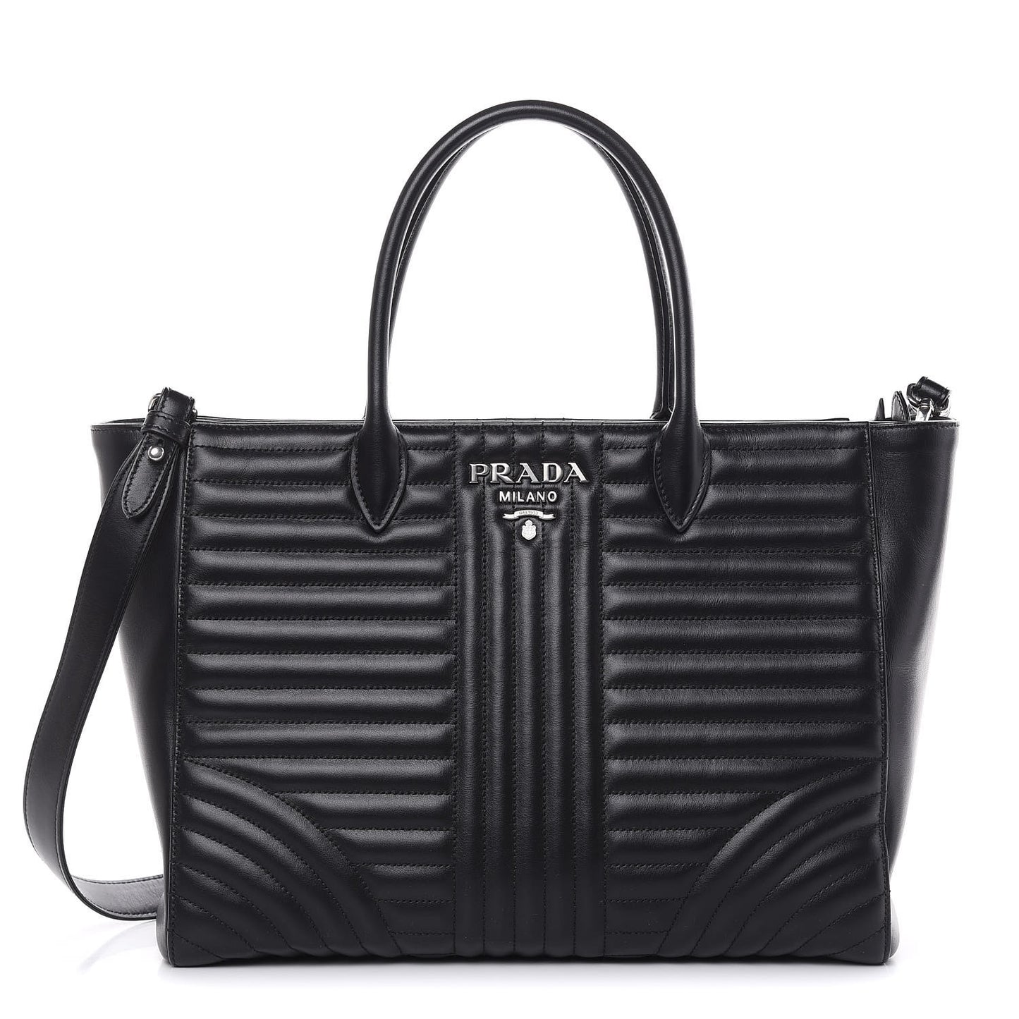 Soft Calfskin Impunture Diagramme Tote Black