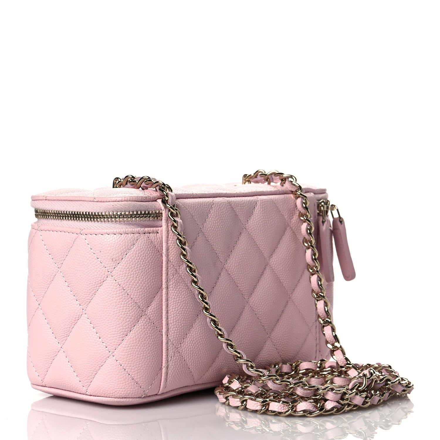 Chanel Caviar Quilted Small Vanity Case With Chain Light Pink 3 of 14