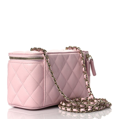 Chanel Caviar Quilted Small Vanity Case With Chain Light Pink 3 of 14