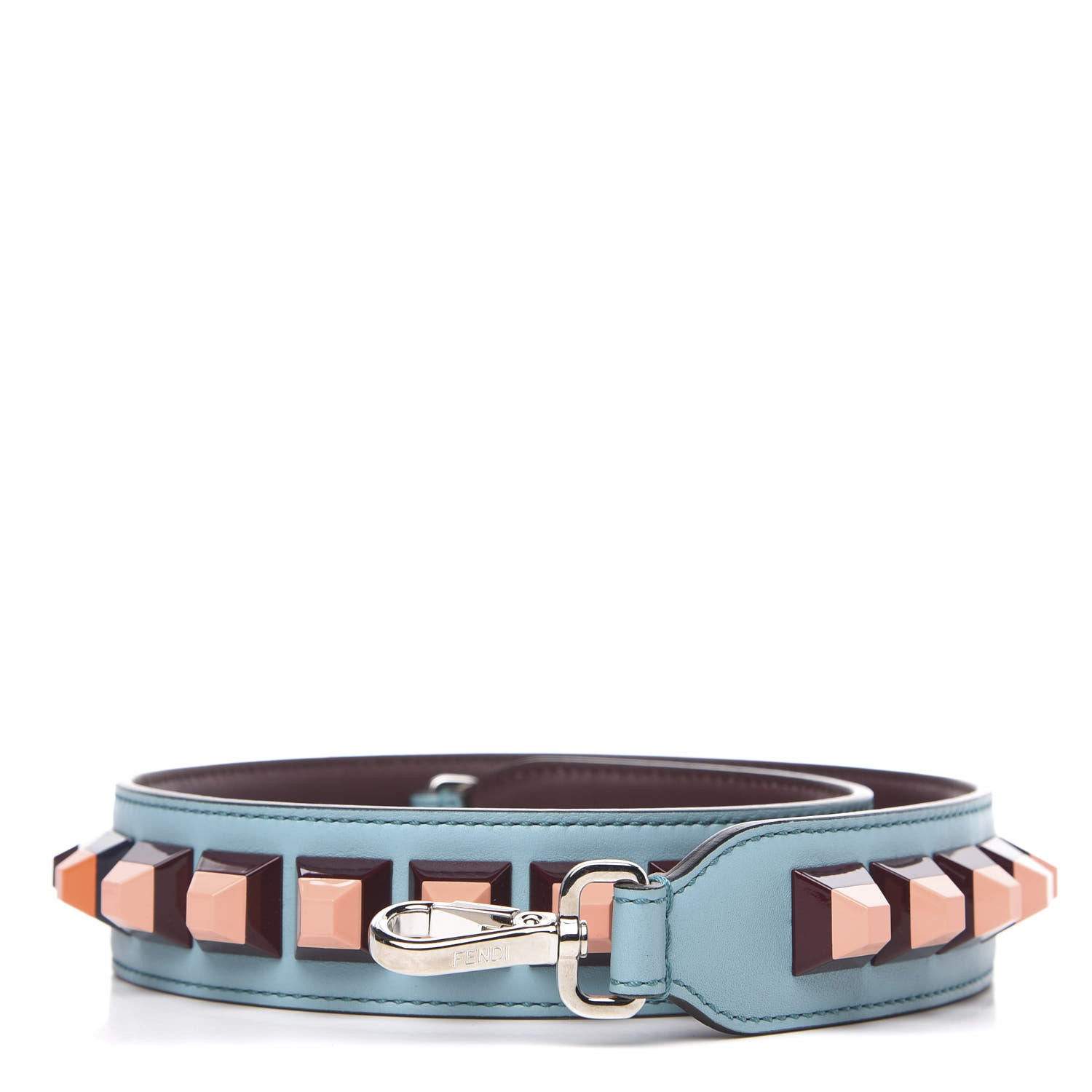 Fendi Vitello Dolce Plexiglass Bi-Color Studded Strap You Lagun Bordeaux Multicolor 1 of 4