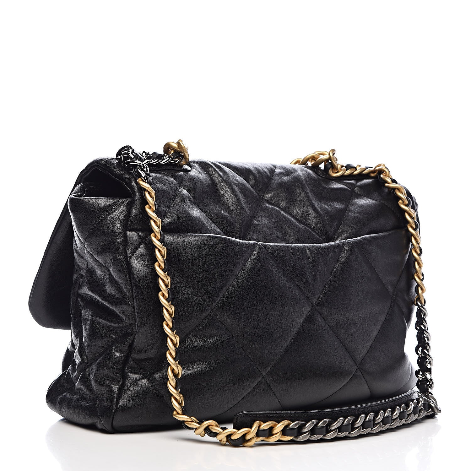 Chanel Lambskin Quilted Maxi 19 Flap Black 3 of 10