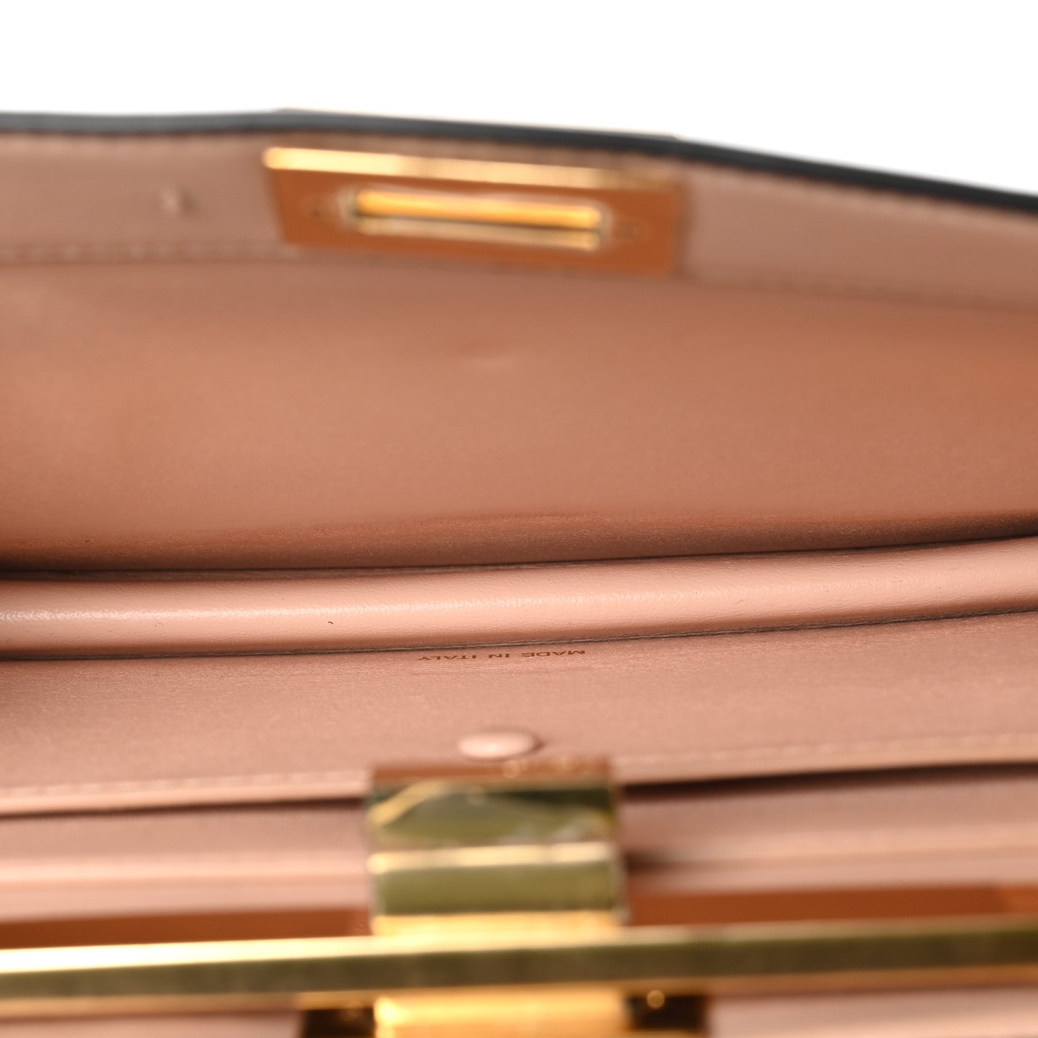 Fendi Vitello King Luxor Shiny Nappa Peekaboo I SEE U East West Satchel Verde Light Rose 6 of 13
