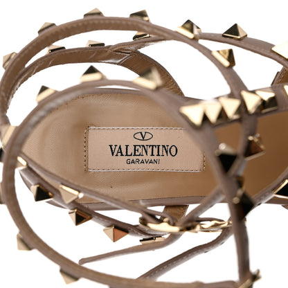 Valentino Garavani Patent Nappa Rockstud Ankle Strap 65mm Pumps 38 Black Poudre 7 of 10