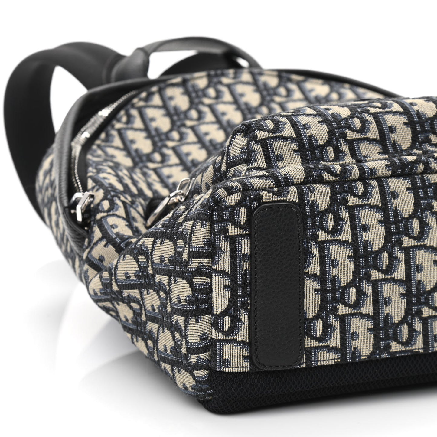 Oblique Calfskin Rider Backpack Beige Black