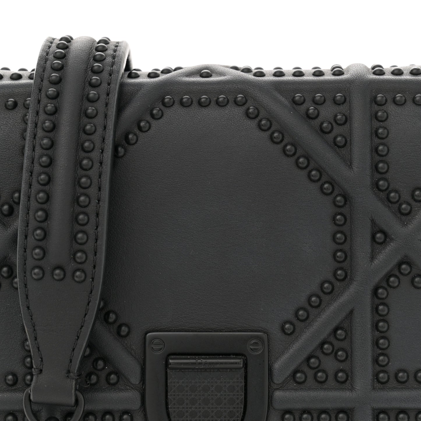 Ultra Matte Calfskin Studded Vertical Diorama Black