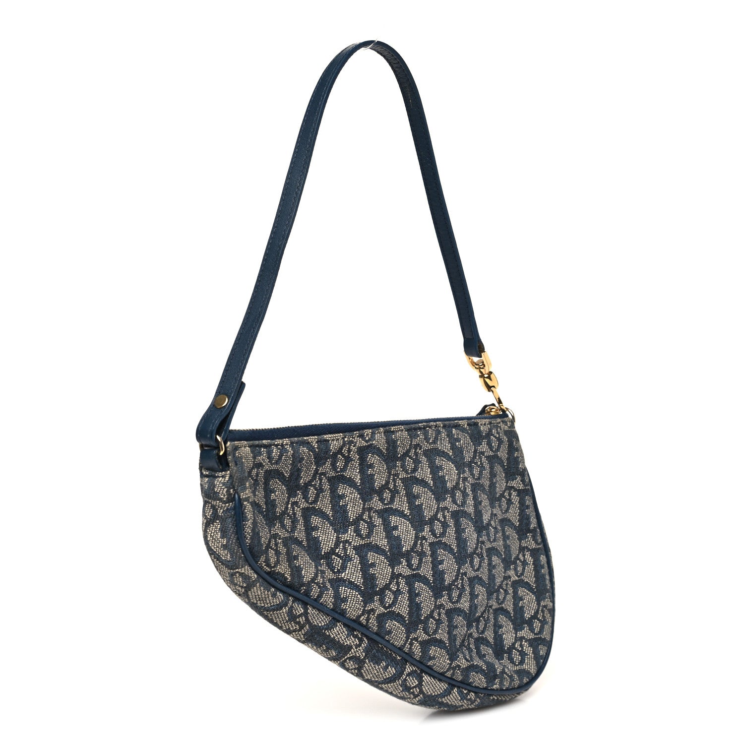 Christian Dior Monogram Mini Saddle Pochette Navy 2 of 9