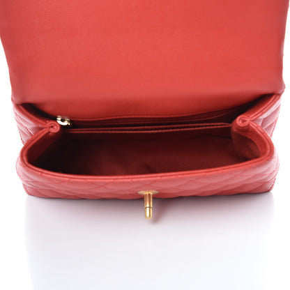 Chanel Caviar Quilted Mini Coco Handle Flap Red 5 of 10