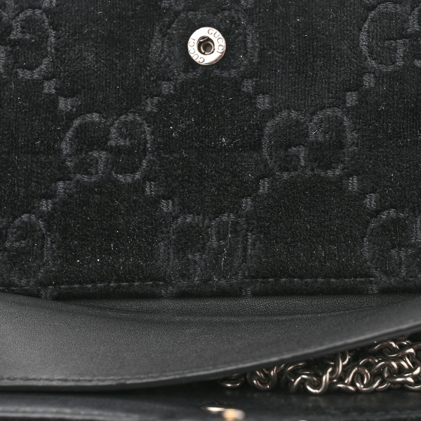 Velvet GG Monogram Super Mini Dionysus Shoulder Bag Black
