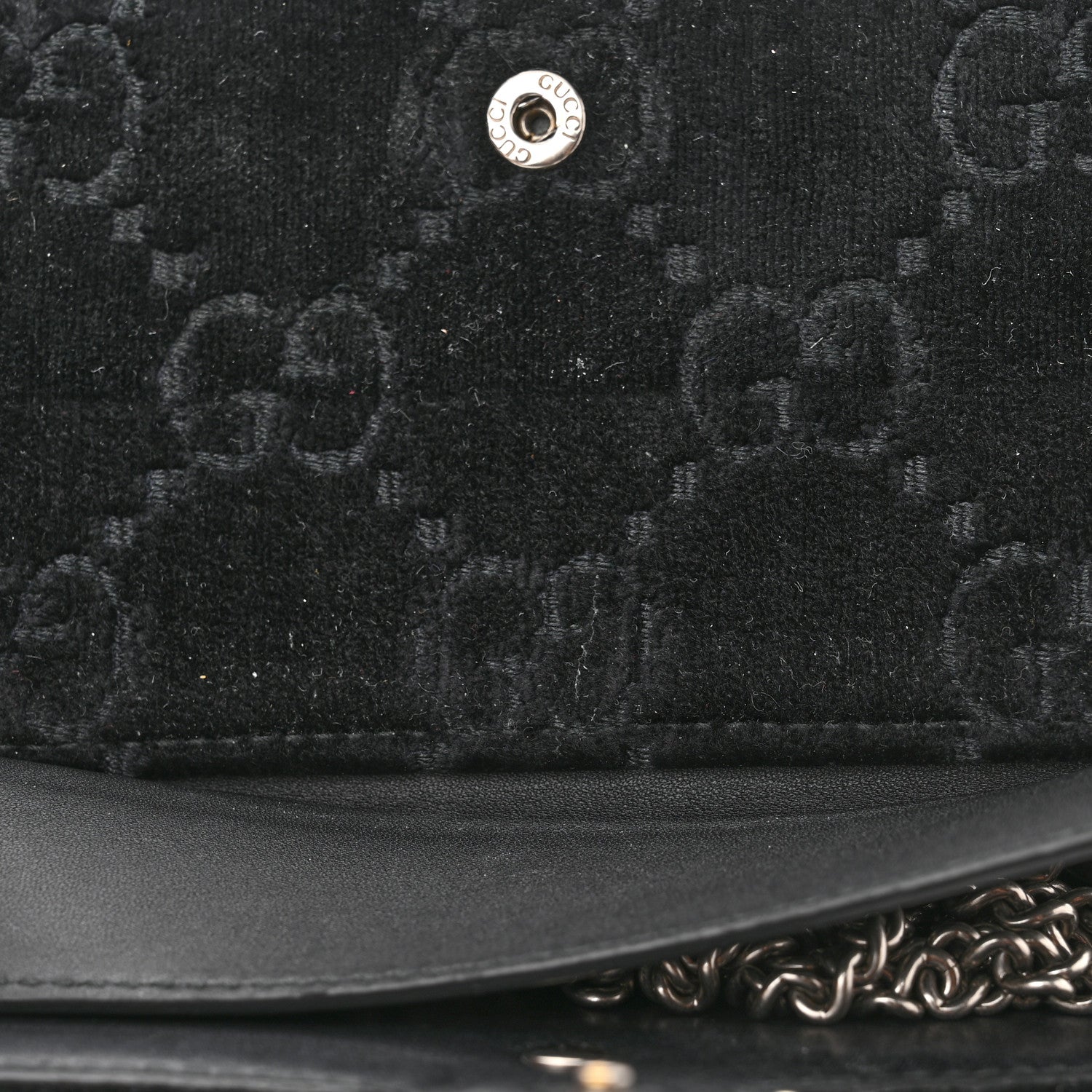 Gucci Velvet GG Monogram Super Mini Dionysus Shoulder Bag Black 10 of 15