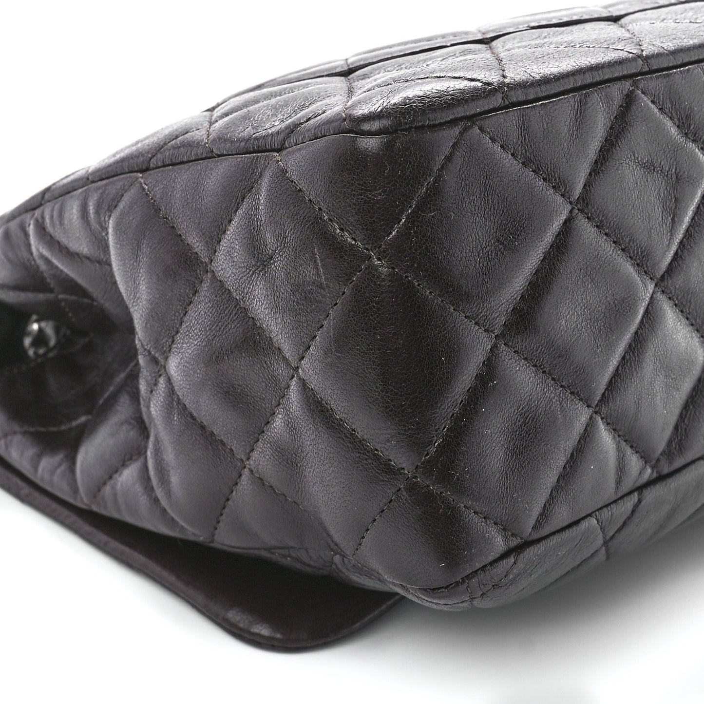 Washed Lambskin Quilted Jumbo Hybrid Reissue Flap Dark Brown