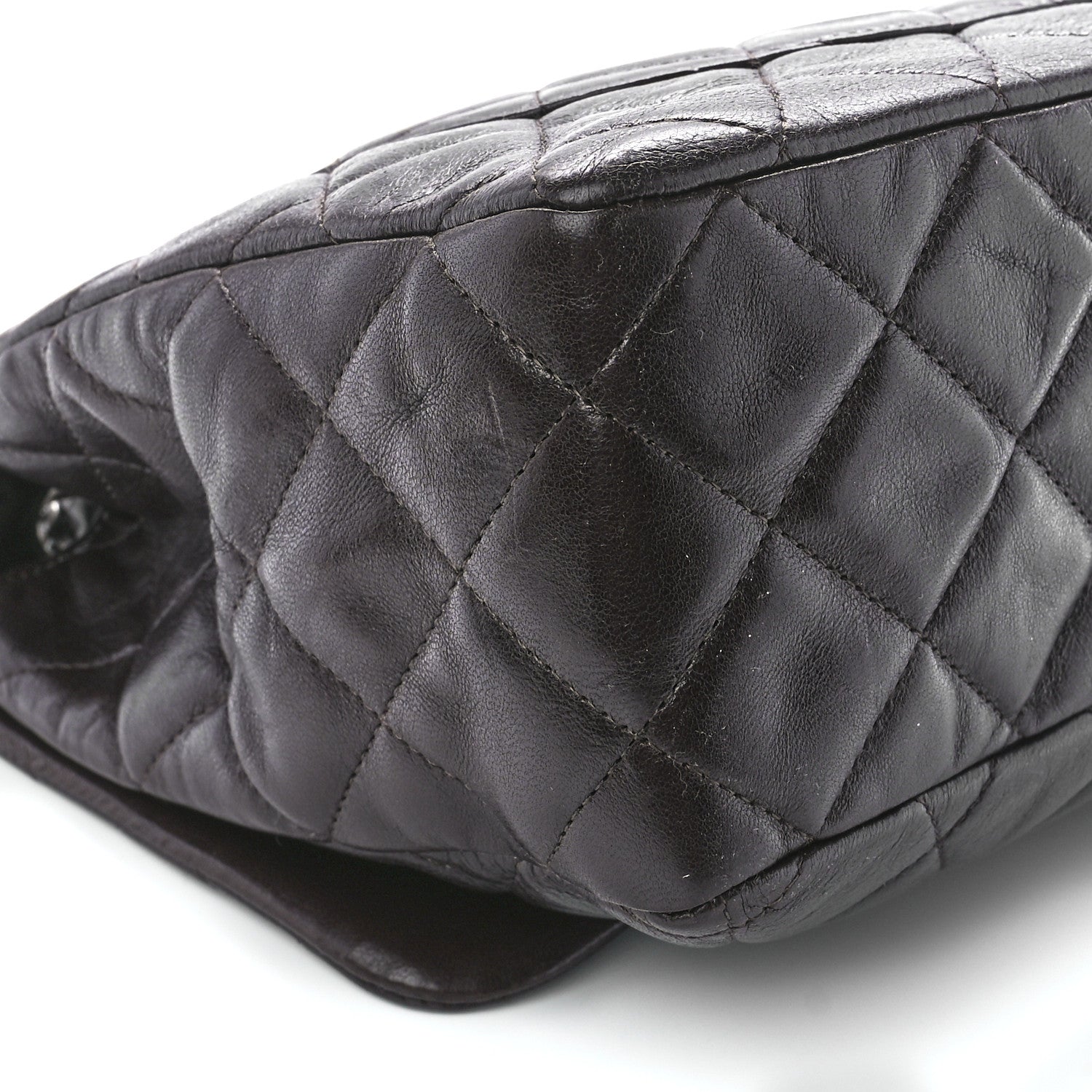 Chanel Washed Lambskin Quilted Jumbo Hybrid Reissue Flap Dark Brown 11 of 12