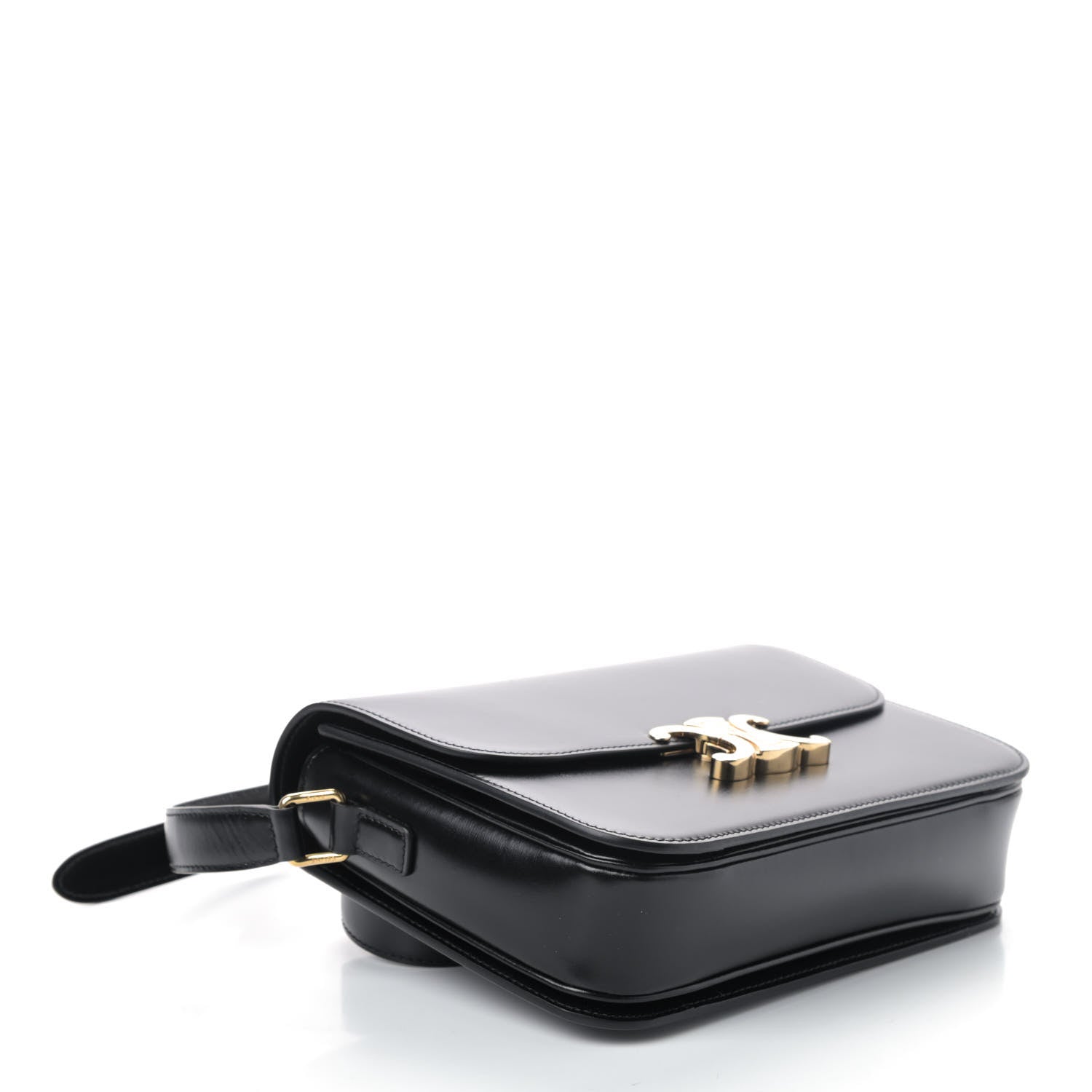 Celine Shiny Calfskin Medium Triomphe Black 3 of 4