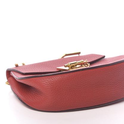 Chloe Grained Lambskin Mini Drew Shoulder Bag Plaid Red 7 of 9