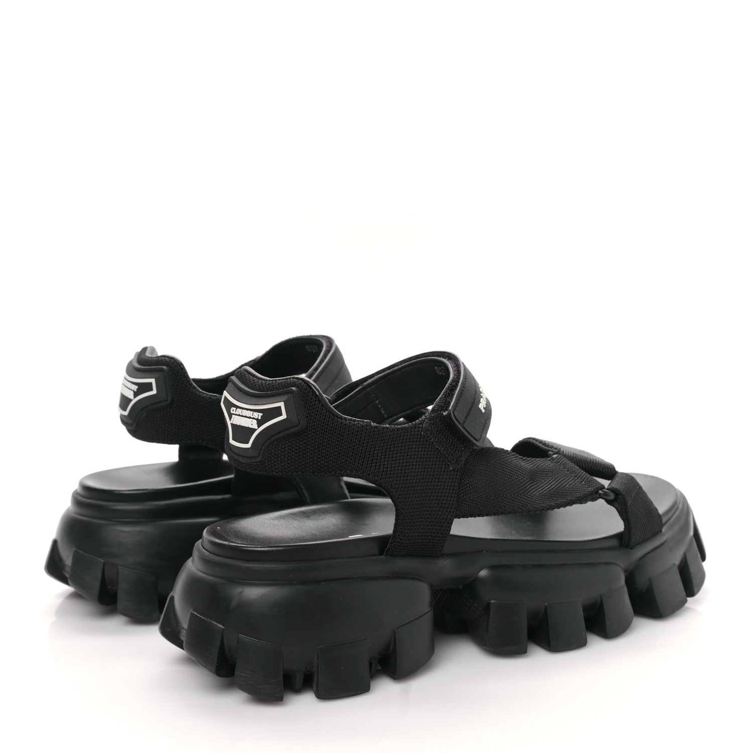 Prada Nappa Logo Embossed Thunder Sole 50mm Sport Sandals 38.5 Militare 4 of 9