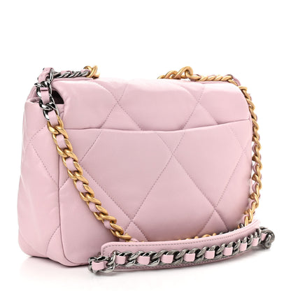 Chanel Goatskin Quilted Medium Chanel 19 Flap Light Pink 3 of 11