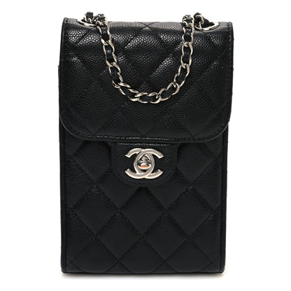 Chanel Caviar Quilted Classic Phone Holder Black 1 of 13