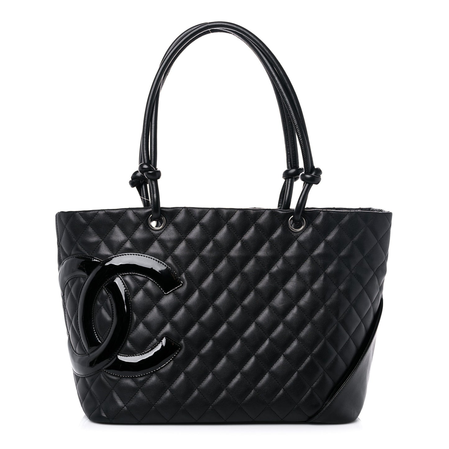 Calfskin Quilted Large Cambon Tote Black