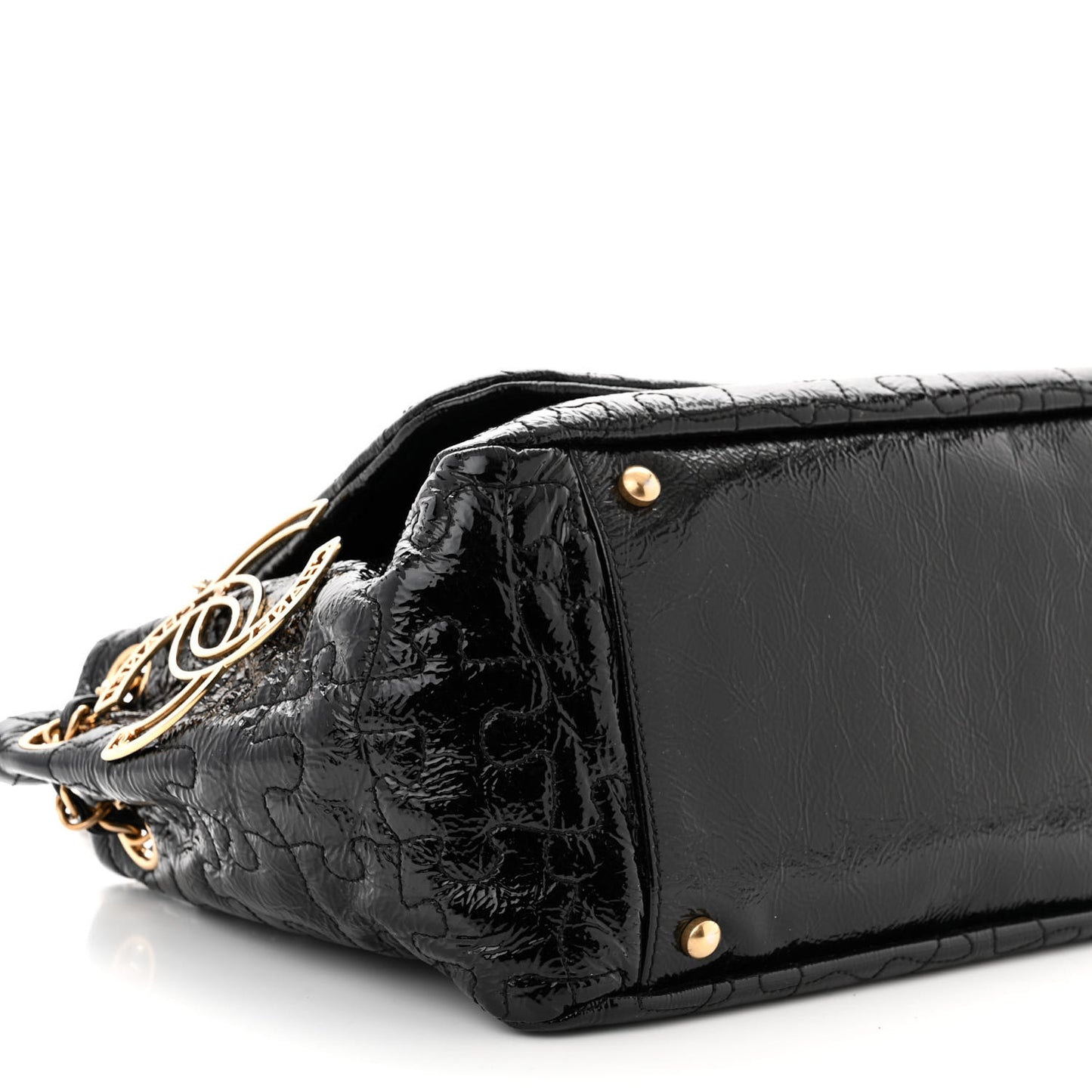 Patent Puzzle Accordion Flap Bag Black