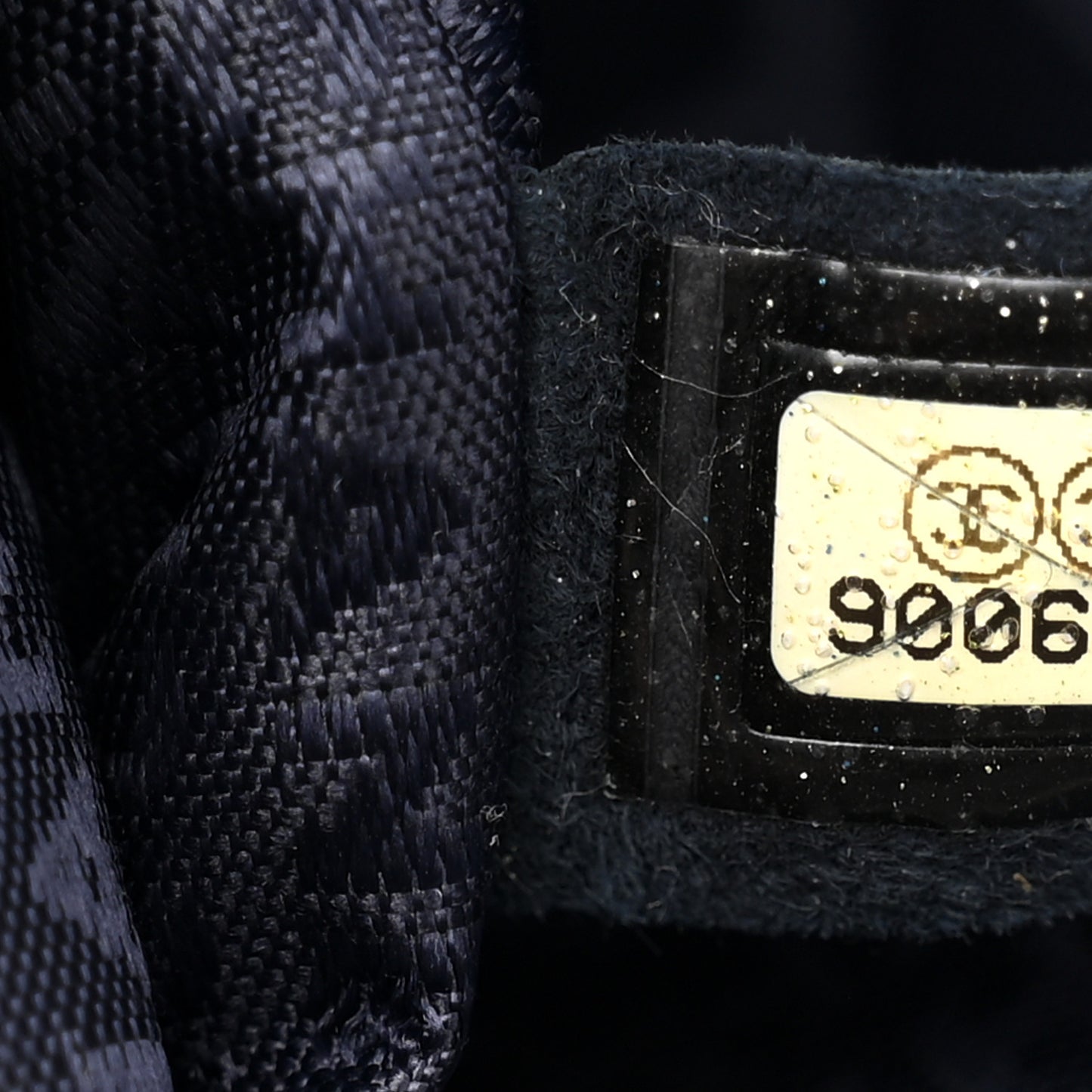 Lambskin Fabric Pleated Symbols Pochette Navy