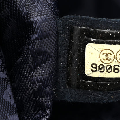 Chanel Lambskin Fabric Pleated Symbols Pochette Navy 8 of 12
