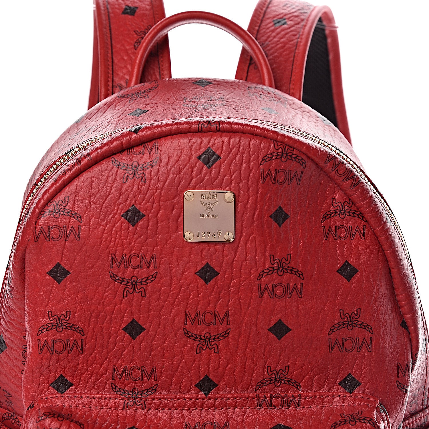 MCM Visetos Small Stark Backpack Red 10 of 13