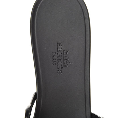 Hermes Rubber Chaine d'Ancre Rivage Sandals 39 Black 5 of 7