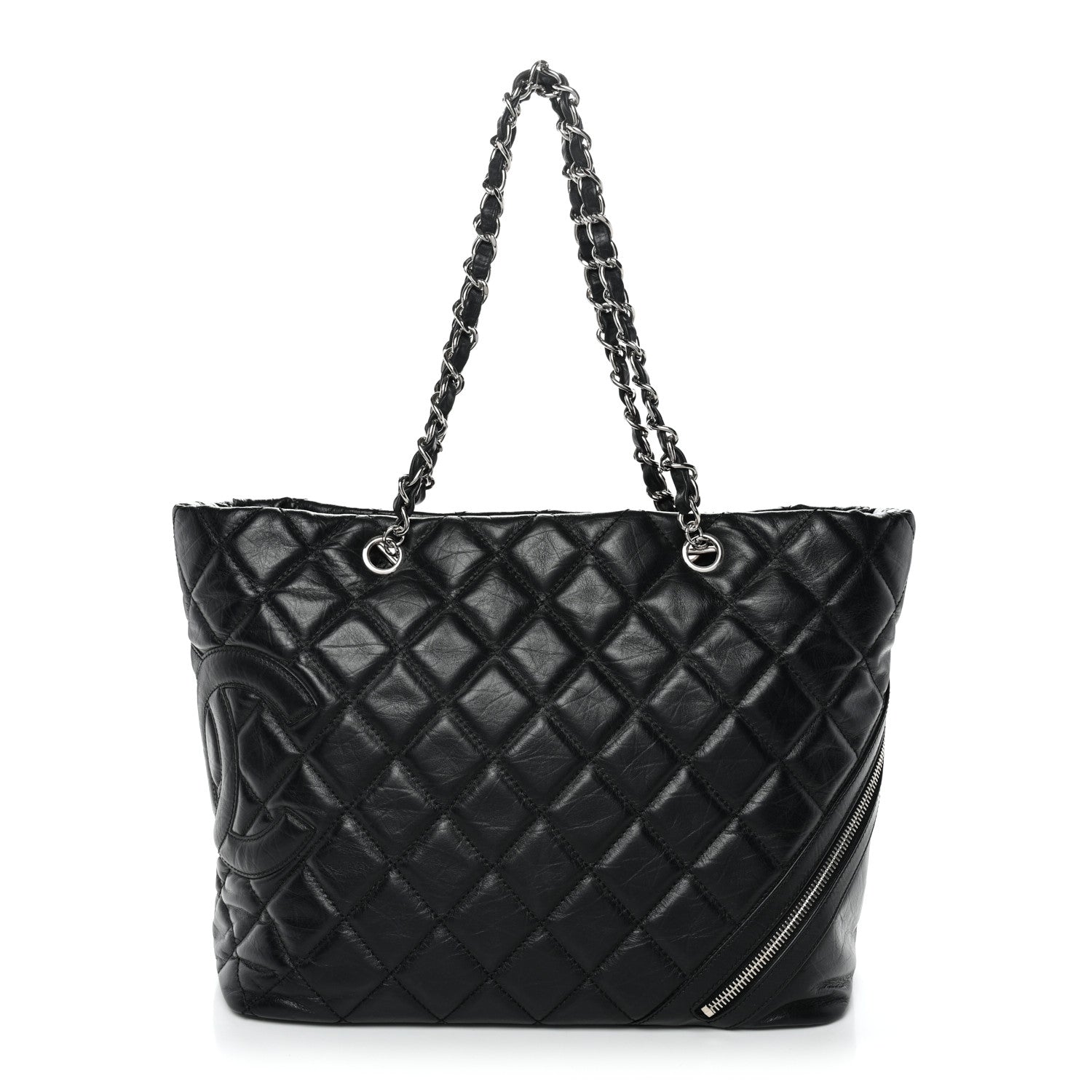 Chanel Aged Calfskin Quilted Large Cotton Club Tote Black 1 of 11