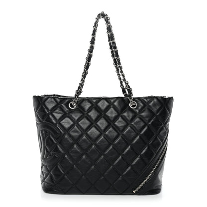 Chanel Aged Calfskin Quilted Large Cotton Club Tote Black 1 of 11