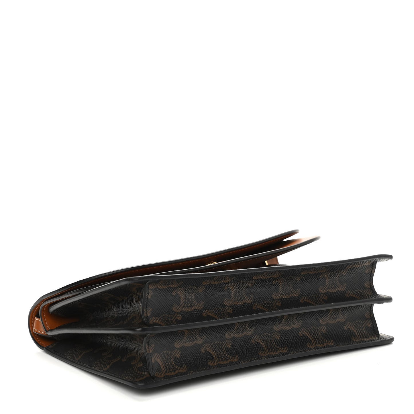 Triomphe Canvas Lambskin Wallet On Strap Tan