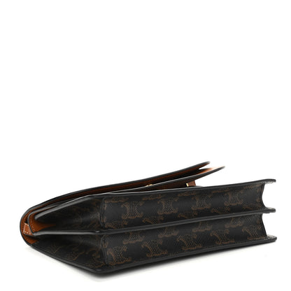 Celine Triomphe Canvas Lambskin Wallet On Strap Tan 4 of 13