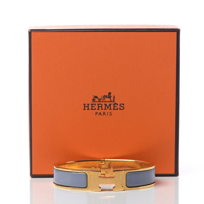 Hermes Enamel Narrow Clic Clac H Bracelet PM Bleu Lin 5 of 5