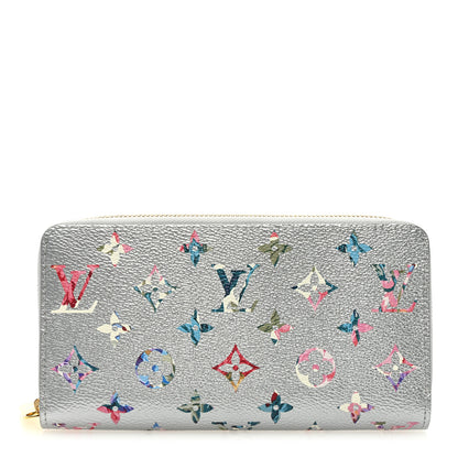 Louis Vuitton Metallic Monogram LV Garden Zippy Wallet Silver 1 of 6