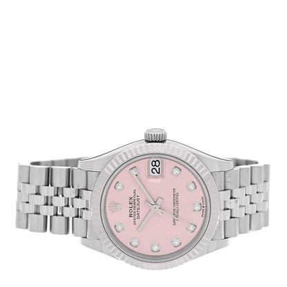 Rolex Stainless Steel 18K White Gold Diamond 31mm Oyster Perpetual Datejust Watch Pink 278274 2 of 5